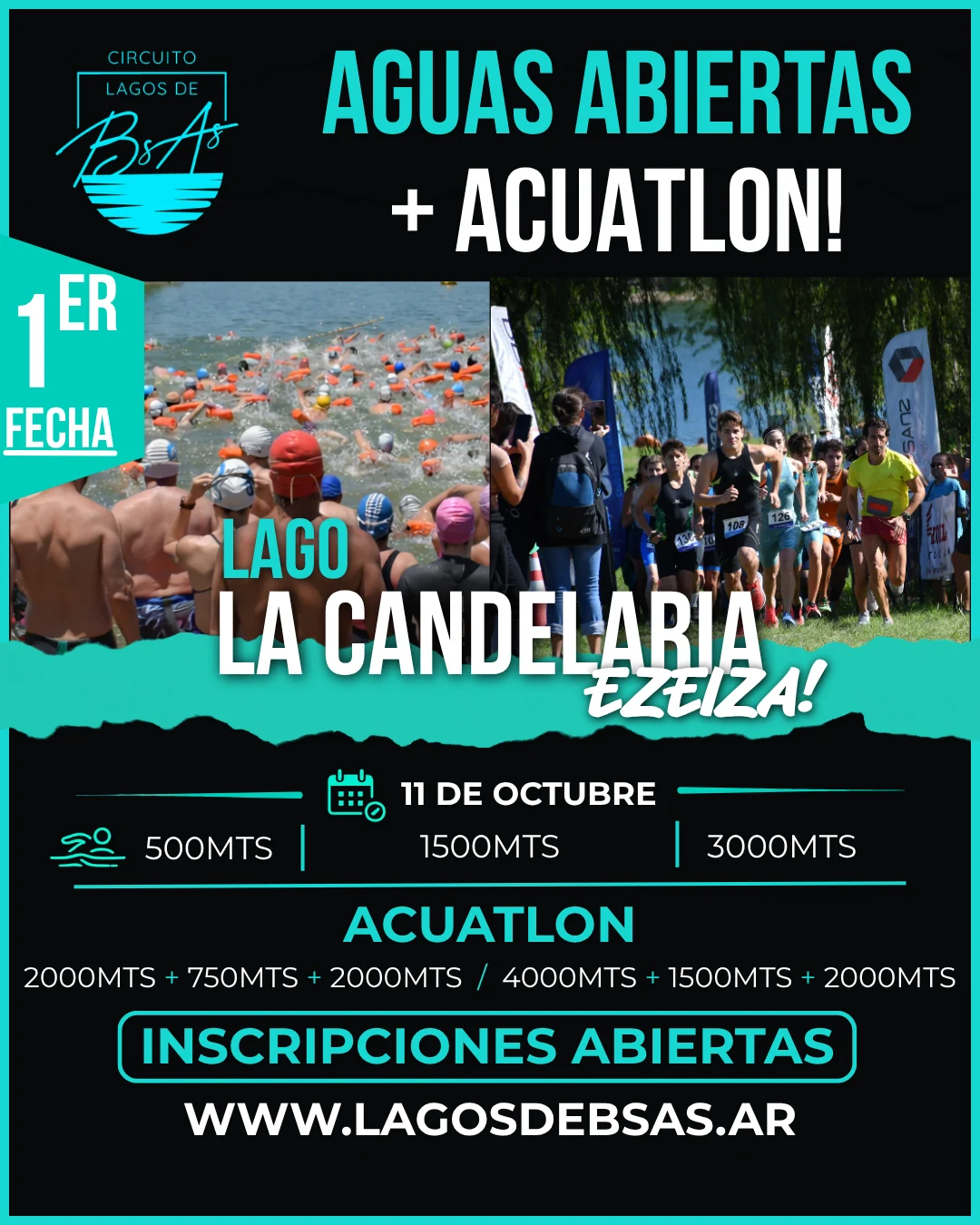 Portada de Campeonato Aguas Abiertas Lagos de Buenos Aires — fecha 1 La Candelaria